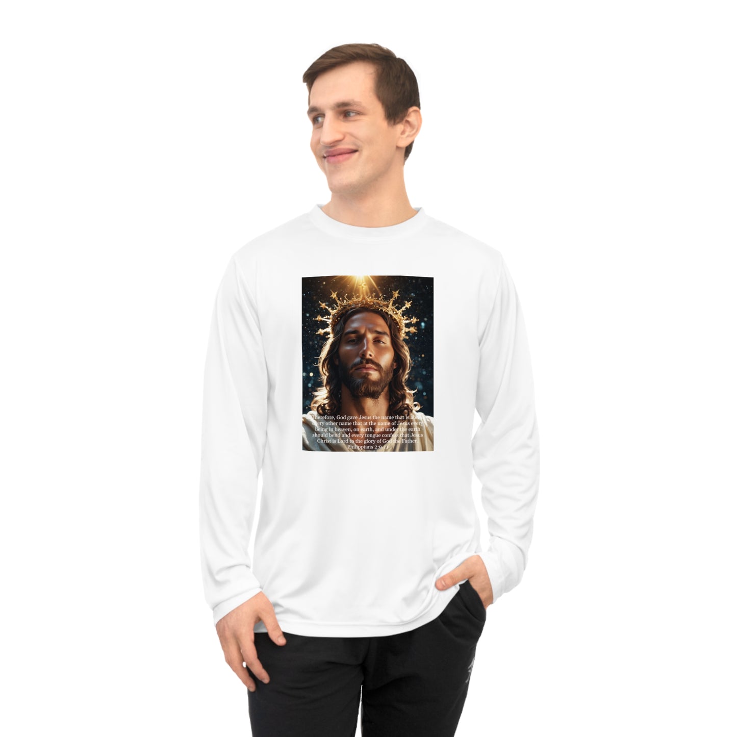 "Jesus Christ is Lord" Unisex Performance Long Sleeve Shirt