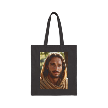 Who do you say that I am Black Cotton Canvas Tote Bag