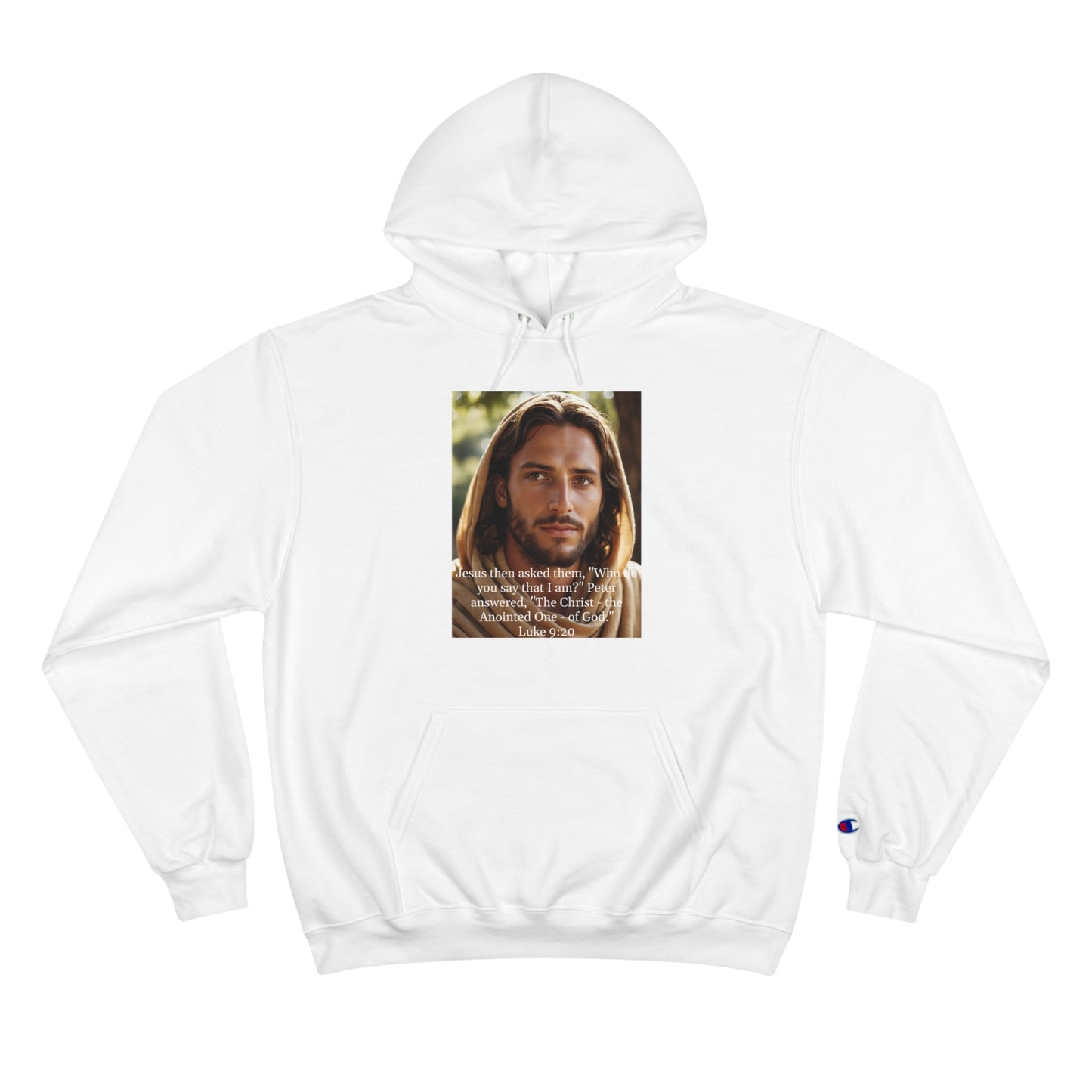 "Who do you say that I am" Champion Hoodie